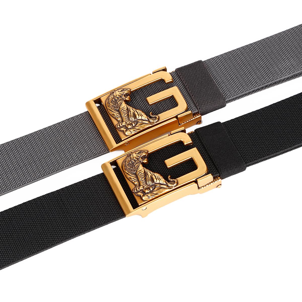 Men's Belt Tiger Automatic buckle Tactical Elastic Belt canvas  fabric belt 3.8cm